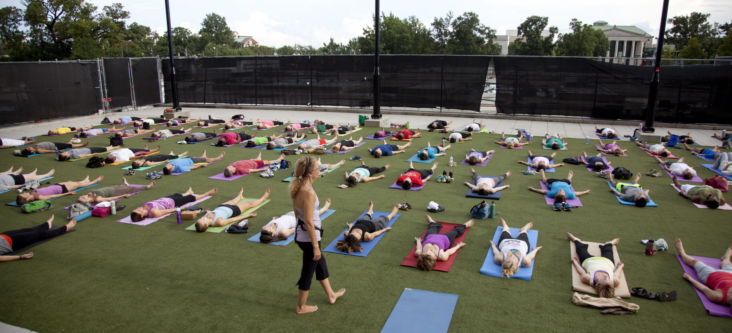 Roxane teaching at YogaFest Raleigh 2014